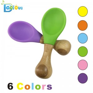 Unique Design Baby Spoons Self Feeding Bamboo Utensils Toddler Soft Tip Baby Spoons for Training