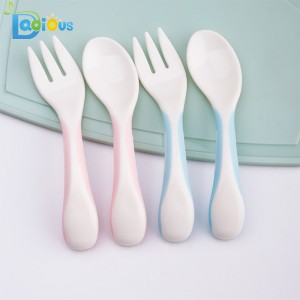 Hot Sale Baby Products Baby First Stage Spoons Plastic Baby Toddler Spoon Baby Traveling Fork and Spoon Set