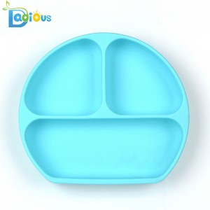 Hot Product Non-slip Silicon Toddler Plate Strong Suction Baby Plate Non-toxic Silicone Suction Plate