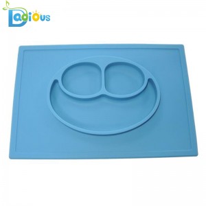 Factory Wholesale One-piece Silicone Placemat for Toddler BPA Free Baby Feeding Silicone Placemat Plate